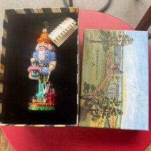 MACKENZIE-CHILDS GLASS ORNAMENT GARDENER NUTCRACKER NIB
